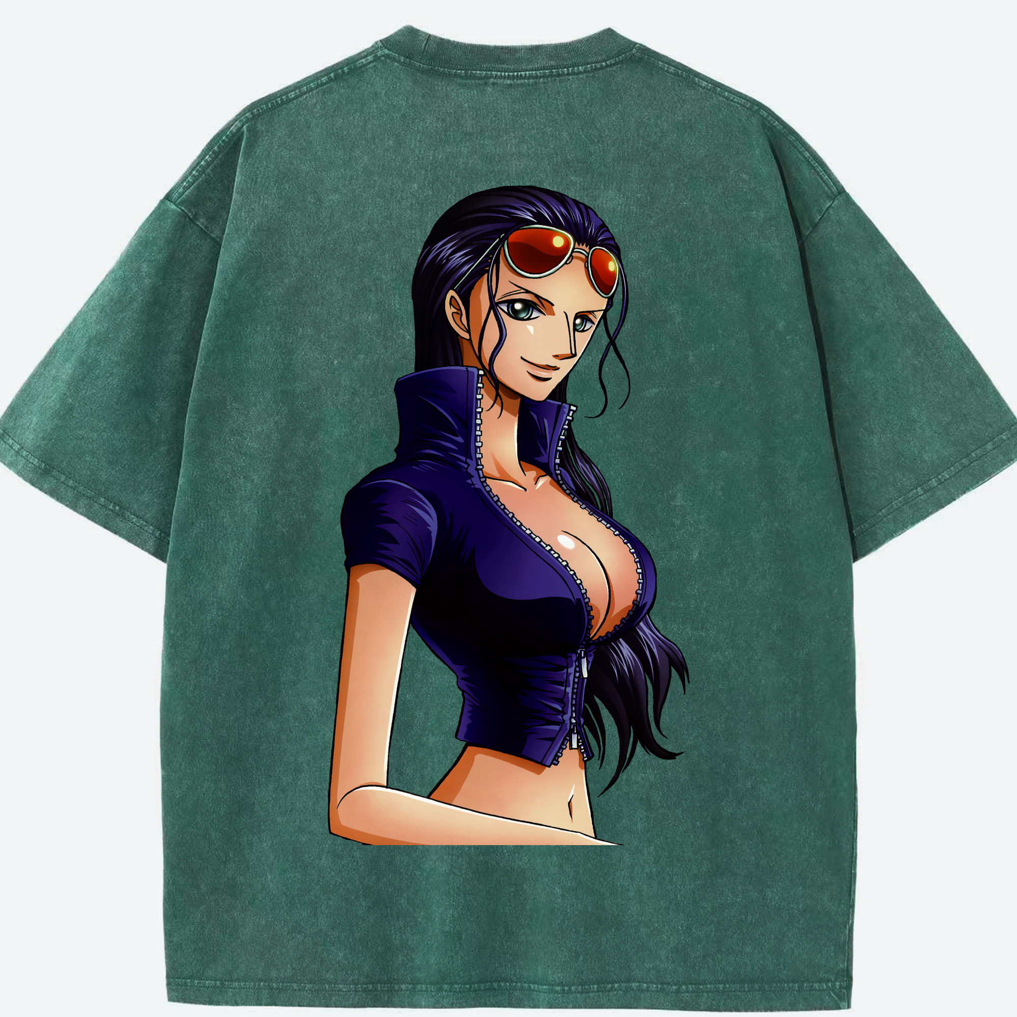 ワンピース ニコ・ロビン ONE PIECE Nico Robin 綿100% ヴィンテージ風 半袖Tシャツ（背面プリント）